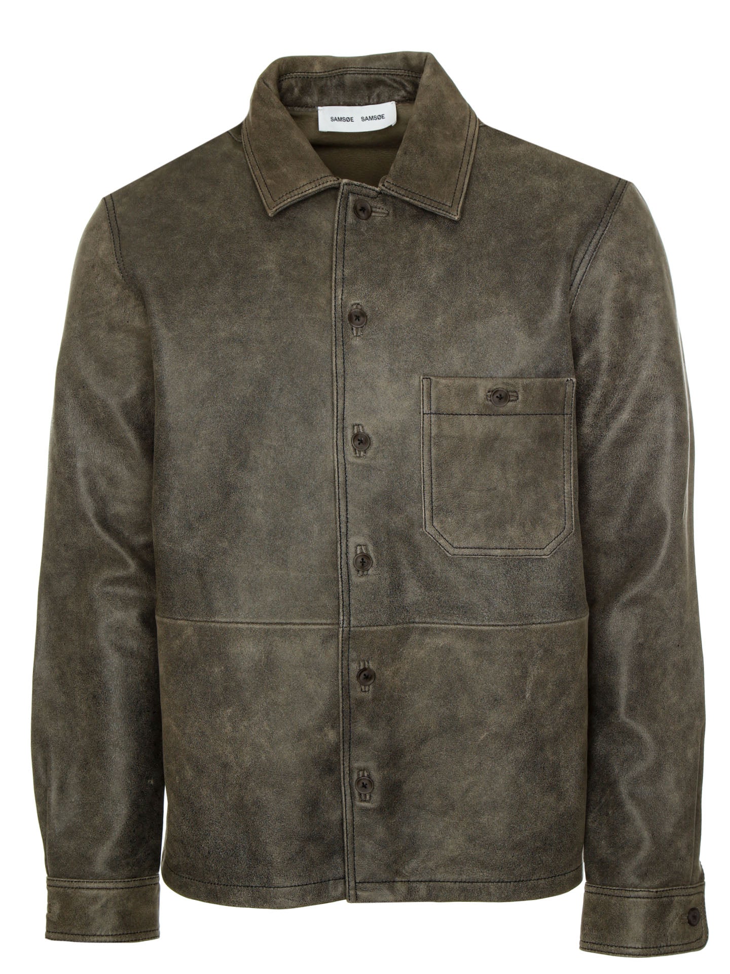 Samsoe Samsoe Lederjacke Saruffo X C Overshirt