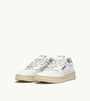 SNEAKERS MEDALIST LOW AUS LEDER IN WEISS UND GOLD METALLIC