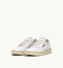 SNEAKERS MEDALIST LOW AUS LEDER IN WEISS UND GOLD METALLIC