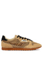 SNEAKERS WINDSPIN AUS MESH UND WILDLEDER IN TRENCH, LEOPARD UND SCHWARZ