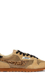 SNEAKERS WINDSPIN AUS MESH UND WILDLEDER IN TRENCH, LEOPARD UND SCHWARZ