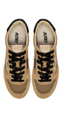 SNEAKERS WINDSPIN AUS MESH UND WILDLEDER IN TRENCH, LEOPARD UND SCHWARZ