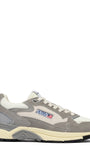 SNEAKERS HYPERWAY AUS MESH UND WILDLEDER IN WEISS UND PLUMBLEO