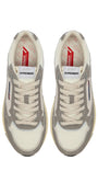 SNEAKERS HYPERWAY AUS MESH UND WILDLEDER IN WEISS UND PLUMBLEO