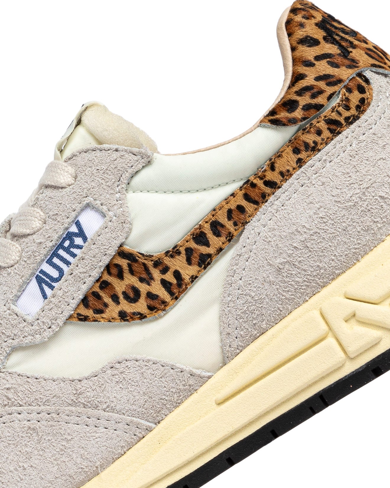 SNEAKERS REELWIND AUS NYLON UND WILDLEDER IN WEISS UND LEOPARD