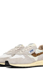 SNEAKERS REELWIND AUS NYLON UND WILDLEDER IN WEISS UND LEOPARD