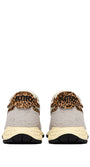 SNEAKERS REELWIND AUS NYLON UND WILDLEDER IN WEISS UND LEOPARD