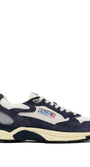 SNEAKERS HYPERWAY AUS MESH UND WILDLEDER IN SPACE BLUE UND SILBER