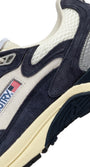 SNEAKERS HYPERWAY AUS MESH UND WILDLEDER IN SPACE BLUE UND SILBER