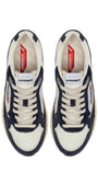 SNEAKERS HYPERWAY AUS MESH UND WILDLEDER IN SPACE BLUE UND SILBER