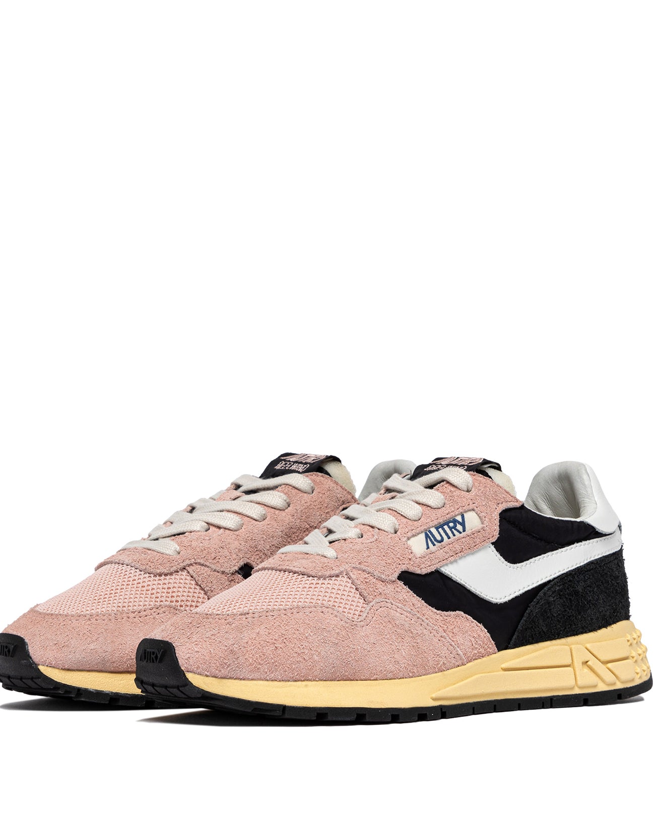 SNEAKERS REELWIND AUS NYLON UND WILDLEDER IN SCHWARZ UND ROSA