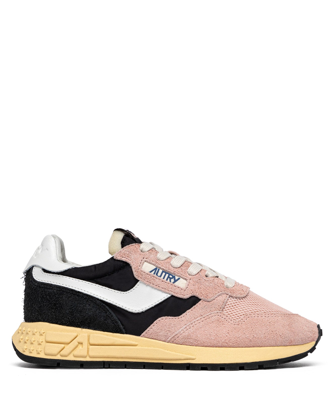 SNEAKERS REELWIND AUS NYLON UND WILDLEDER IN SCHWARZ UND ROSA