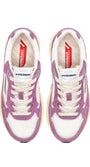 SNEAKERS HYPERWAY AUS MESH UND WILDLEDER IN SAND UND FIRENZE