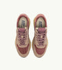 SNEAKERS REELWIND LOW AUS NYLON WILDLEDER UND LEDER IN ROUNGE UND CORDOVAN