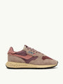 SNEAKERS REELWIND LOW AUS NYLON WILDLEDER UND LEDER IN ROUNGE UND CORDOVAN