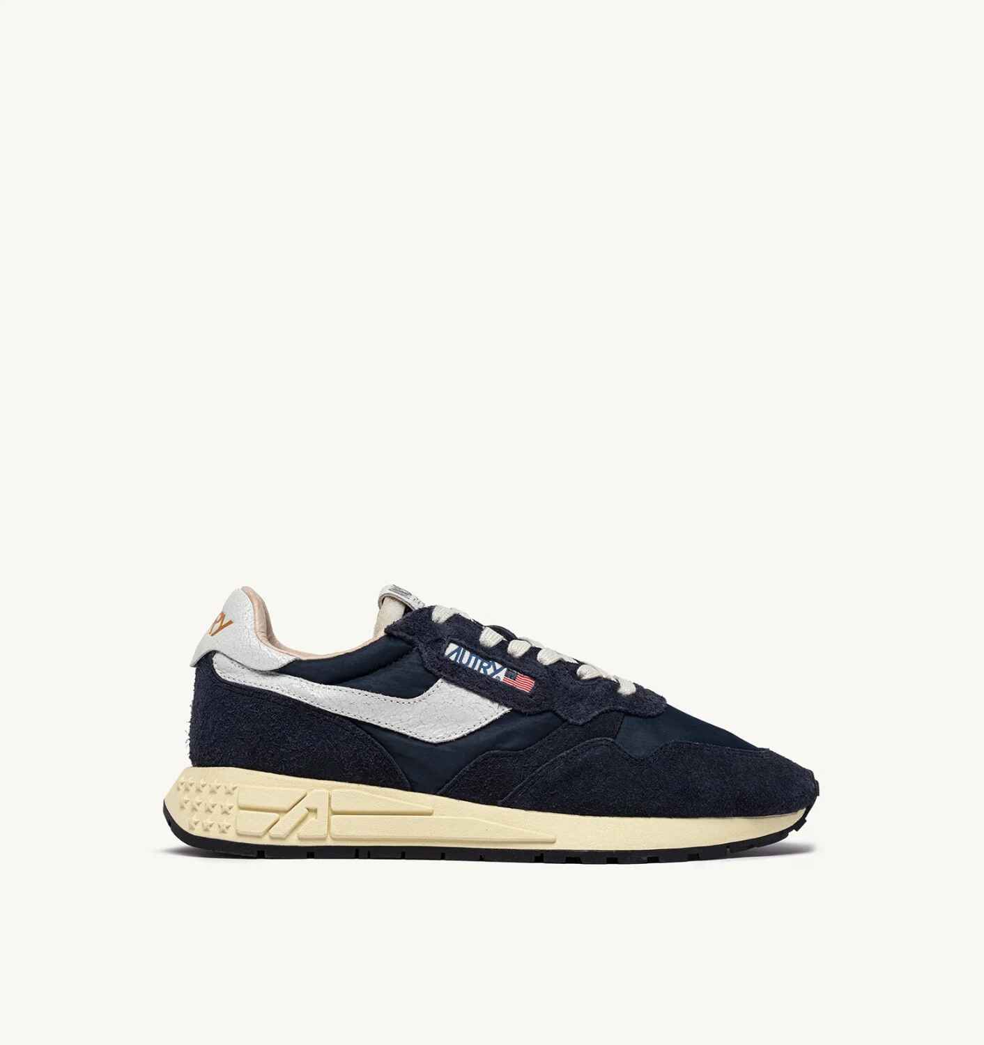 SNEAKERS REELWIND LOW AUS NYLON UND WILDLEDER IN BLUE SPACE UND WEISS