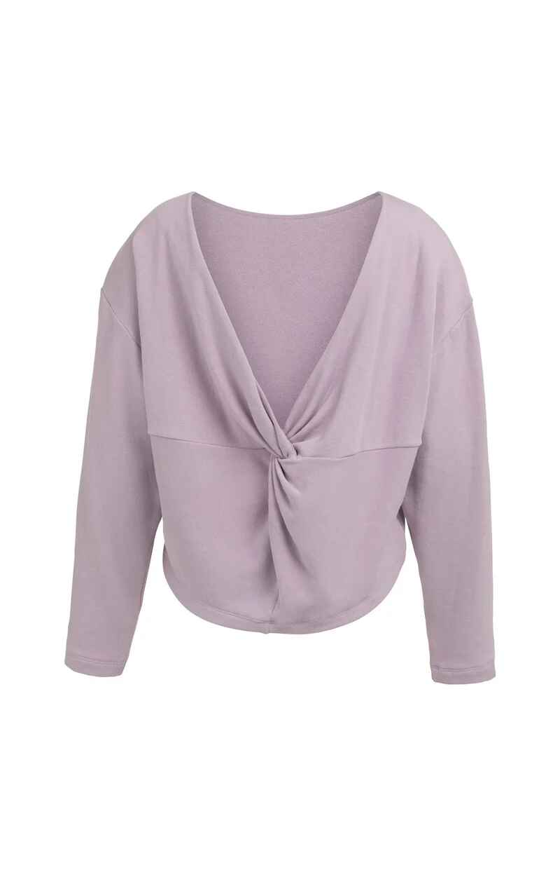 Pullover mit V-Ausschnitt und Knoten auf der Rückseite