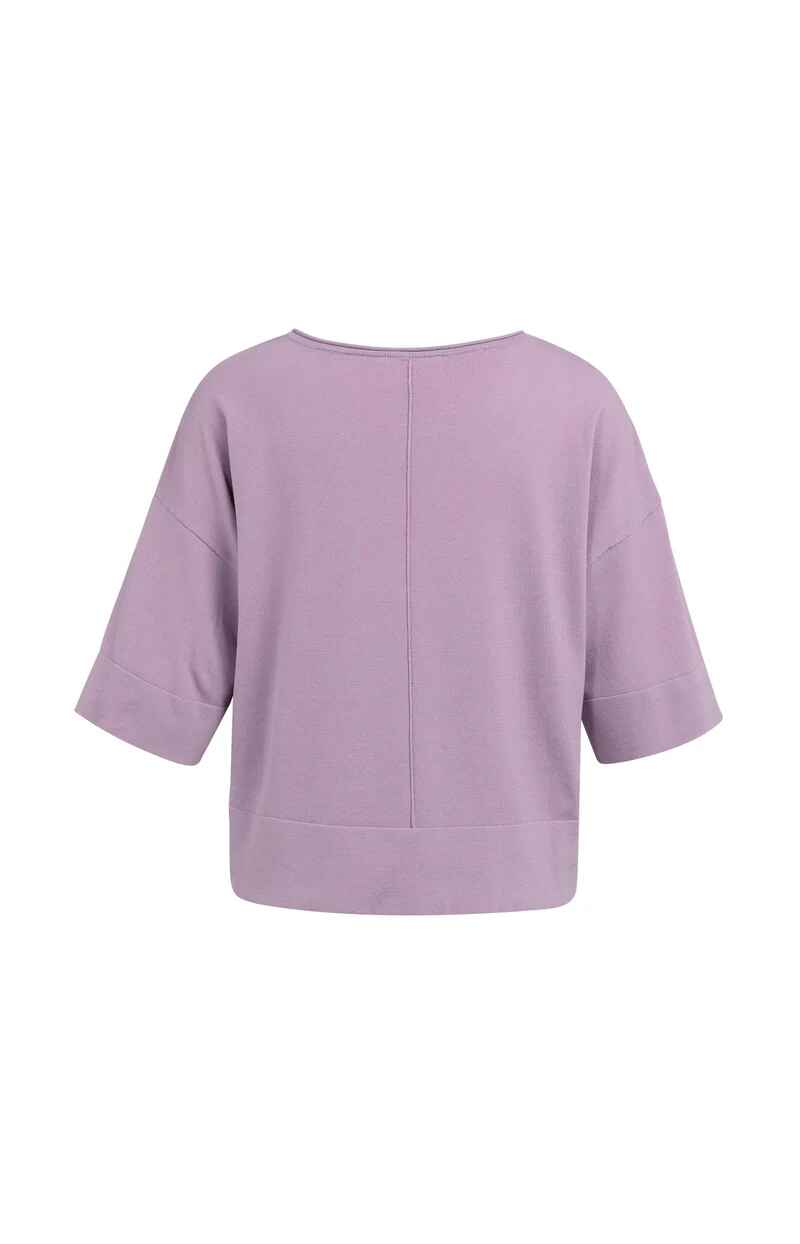 Oversize-T-Shirt aus Feinstrick mit U-Boot-Ausschnitt