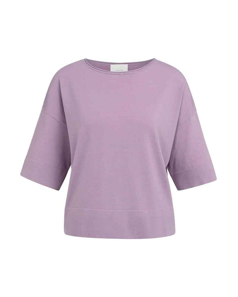 Oversize-T-Shirt aus Feinstrick mit U-Boot-Ausschnitt