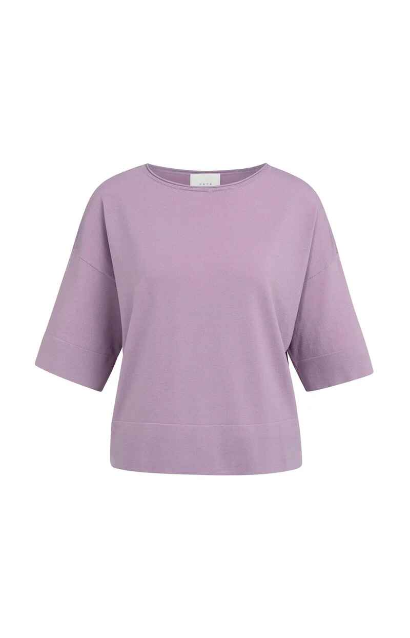 Oversize-T-Shirt aus Feinstrick mit U-Boot-Ausschnitt