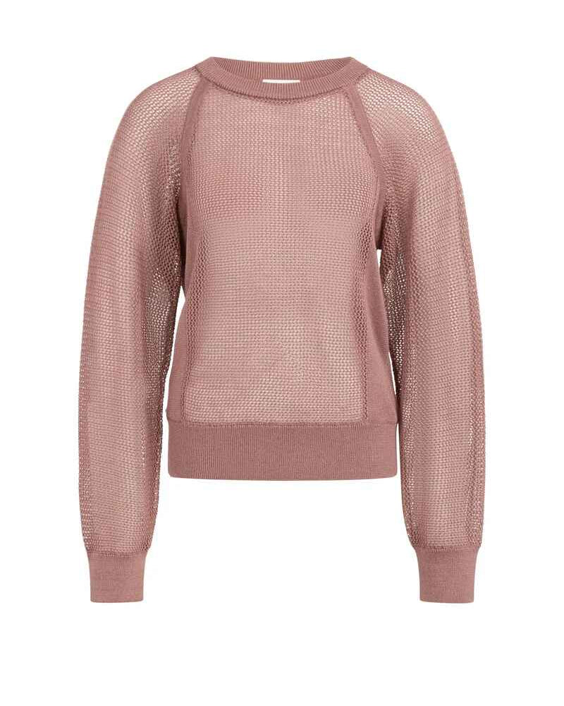 Strickpullover in Netzoptik mit Raglanärmeln