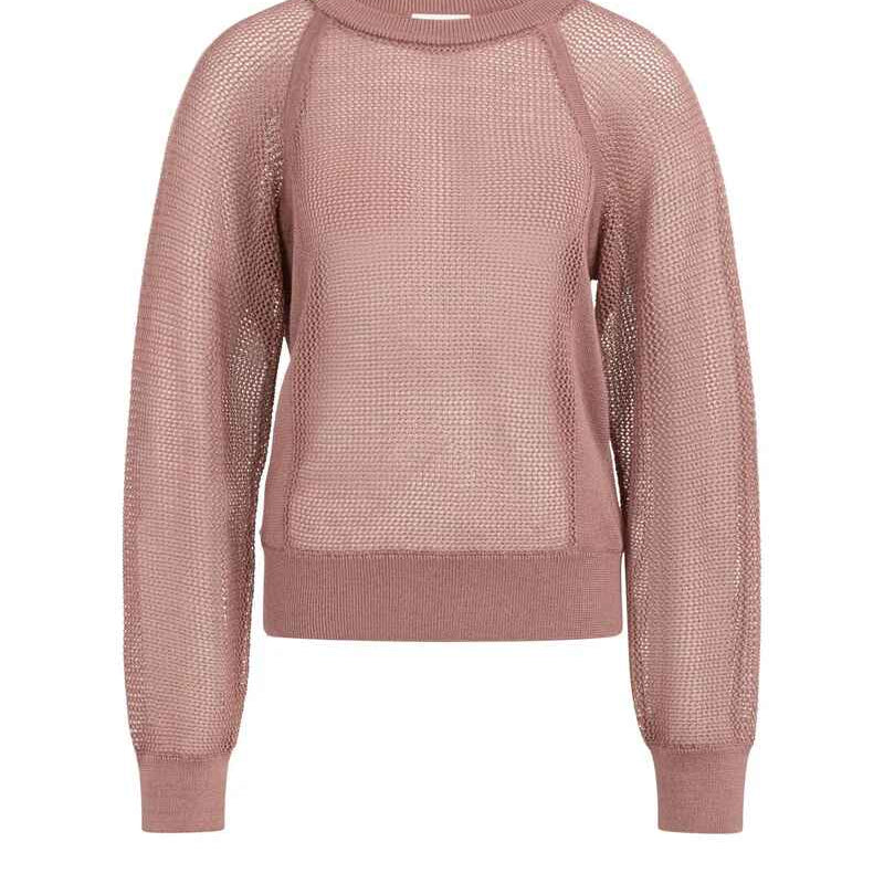 Strickpullover in Netzoptik mit Raglanärmeln