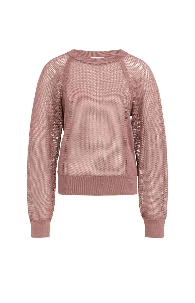 Strickpullover in Netzoptik mit Raglanärmeln