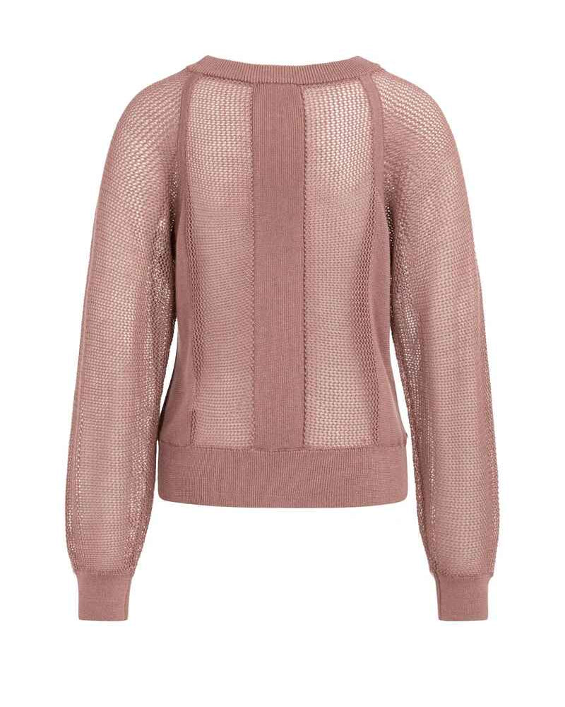 Strickpullover in Netzoptik mit Raglanärmeln