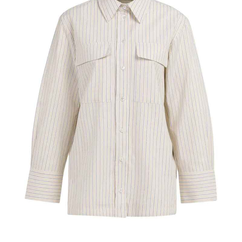 Gestreifte Bluse mit Brusttaschen