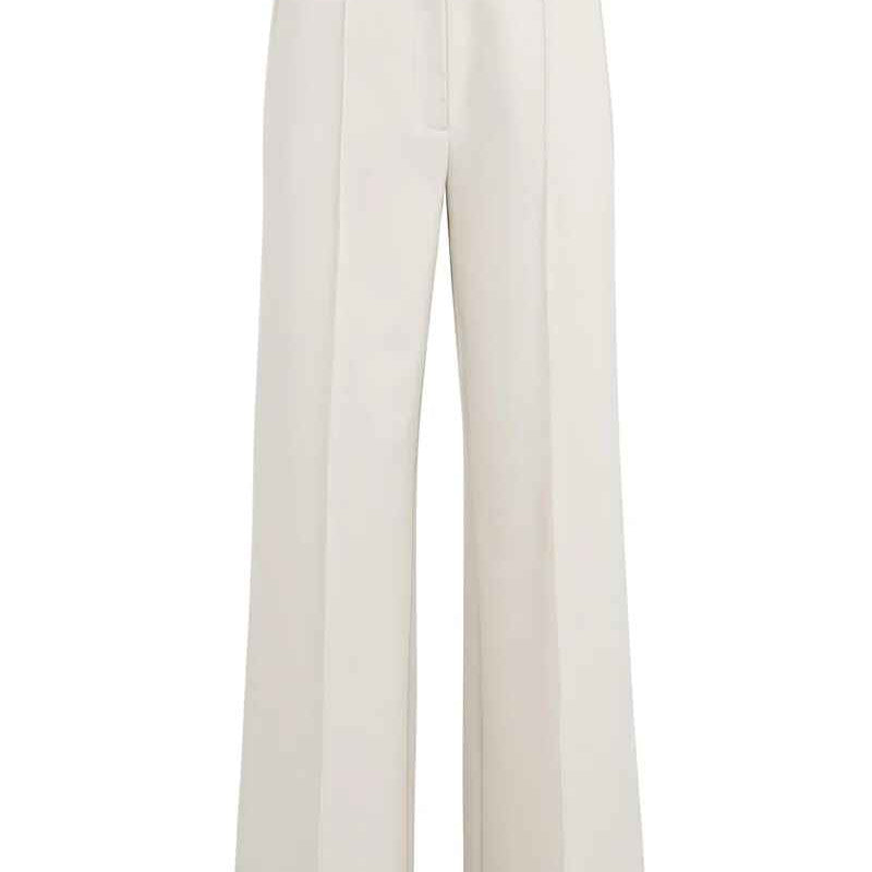 Gewebte Hose mit weitem Bein und Nahtdetails