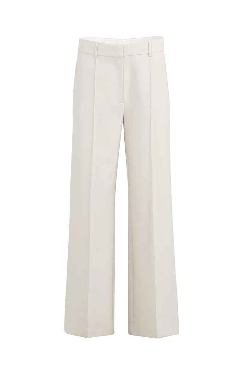 Gewebte Hose mit weitem Bein und Nahtdetails