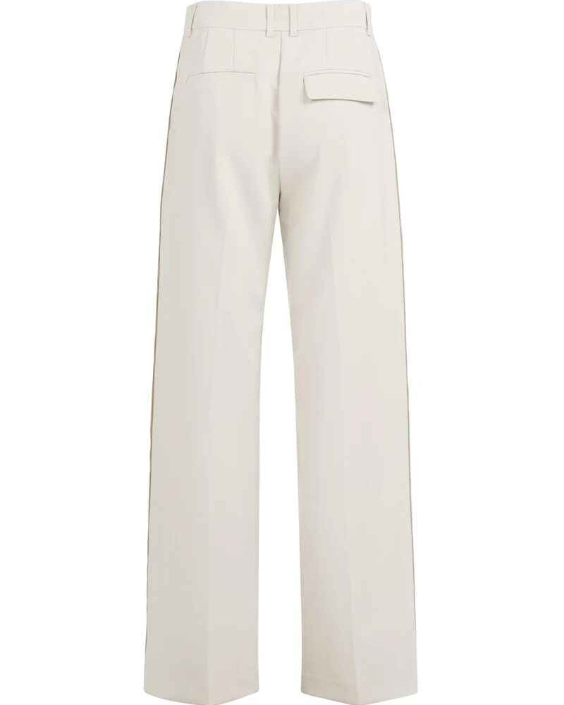 Gewebte Hose mit weitem Bein und Nahtdetails