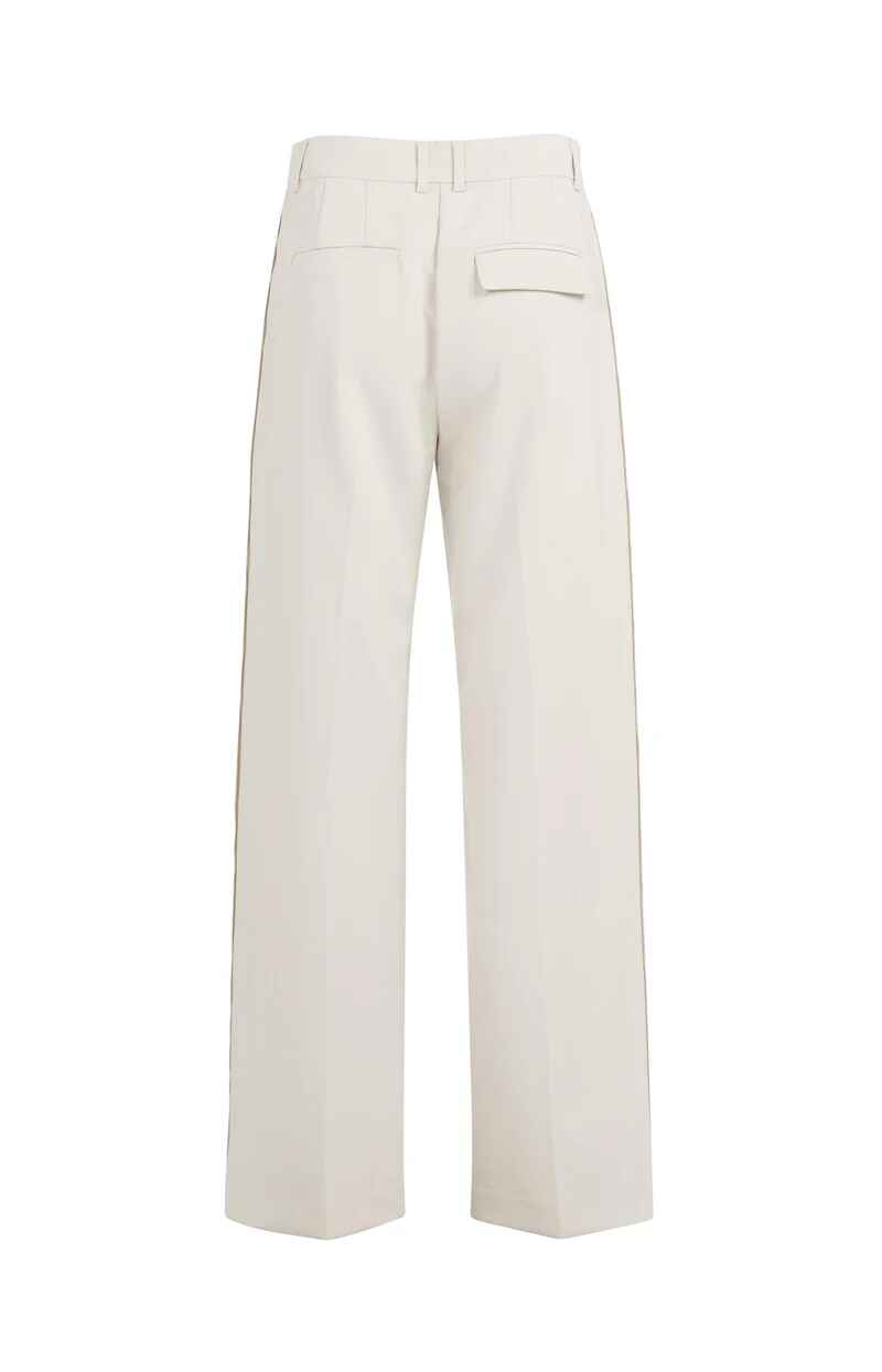 Gewebte Hose mit weitem Bein und Nahtdetails