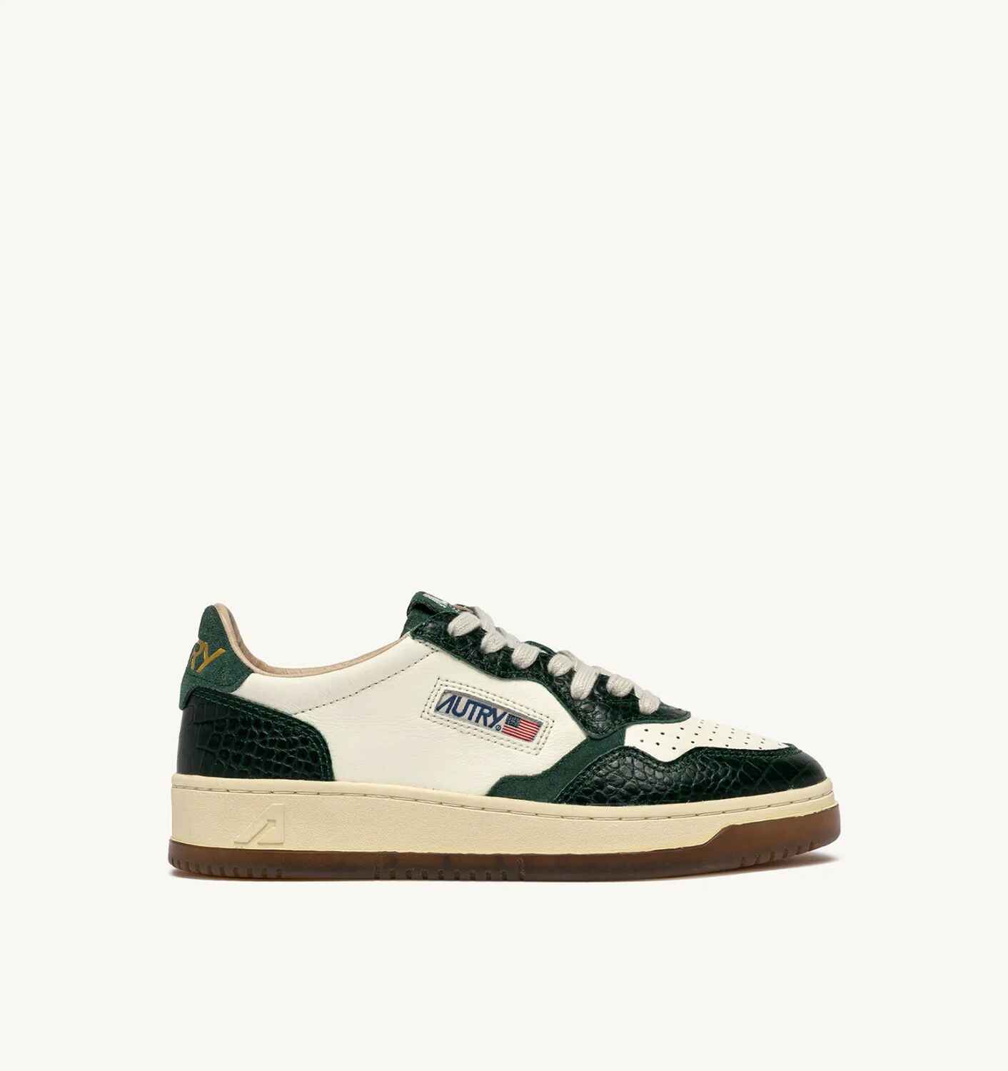 SNEAKERS MEDALIST LOW AUS LEDER IN MARSHMALLOW UND GRÜN