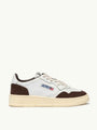 SNEAKERS MEDALIST LOW AUS LEDER IN WEISS UND WILDLEDER IN MOGANO