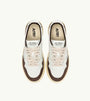 SNEAKERS MEDALIST LOW AUS LEDER IN WEISS UND WILDLEDER IN MOGANO