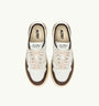SNEAKERS MEDALIST LOW AUS LEDER IN WEISS UND WILDLEDER IN MOGANO