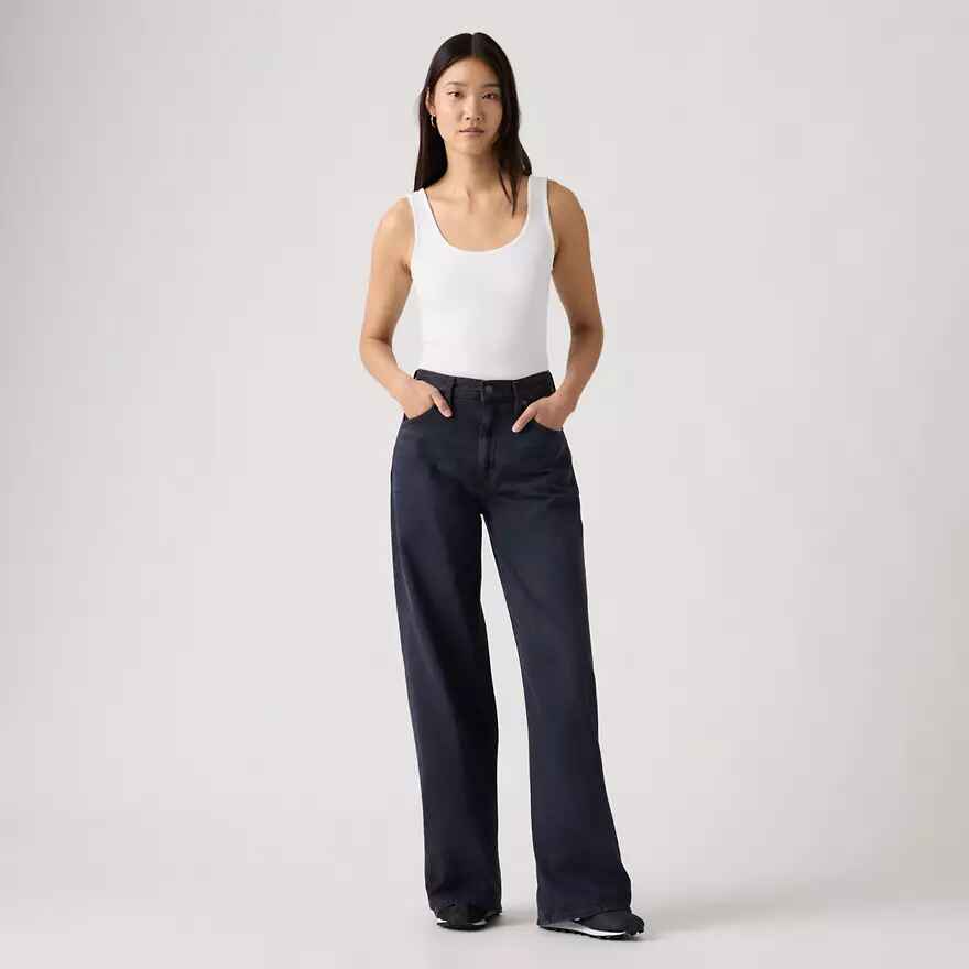 Lightweight Cinch Wide Leg Jeans