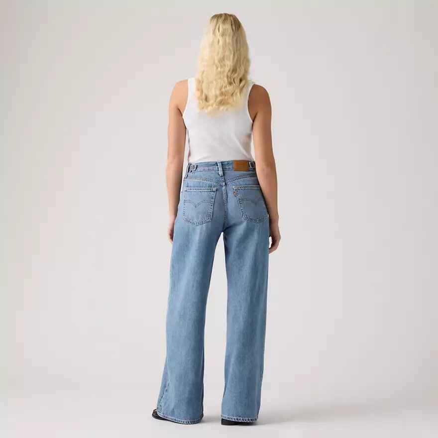 Lightweight Cinch Wide Leg Jeans