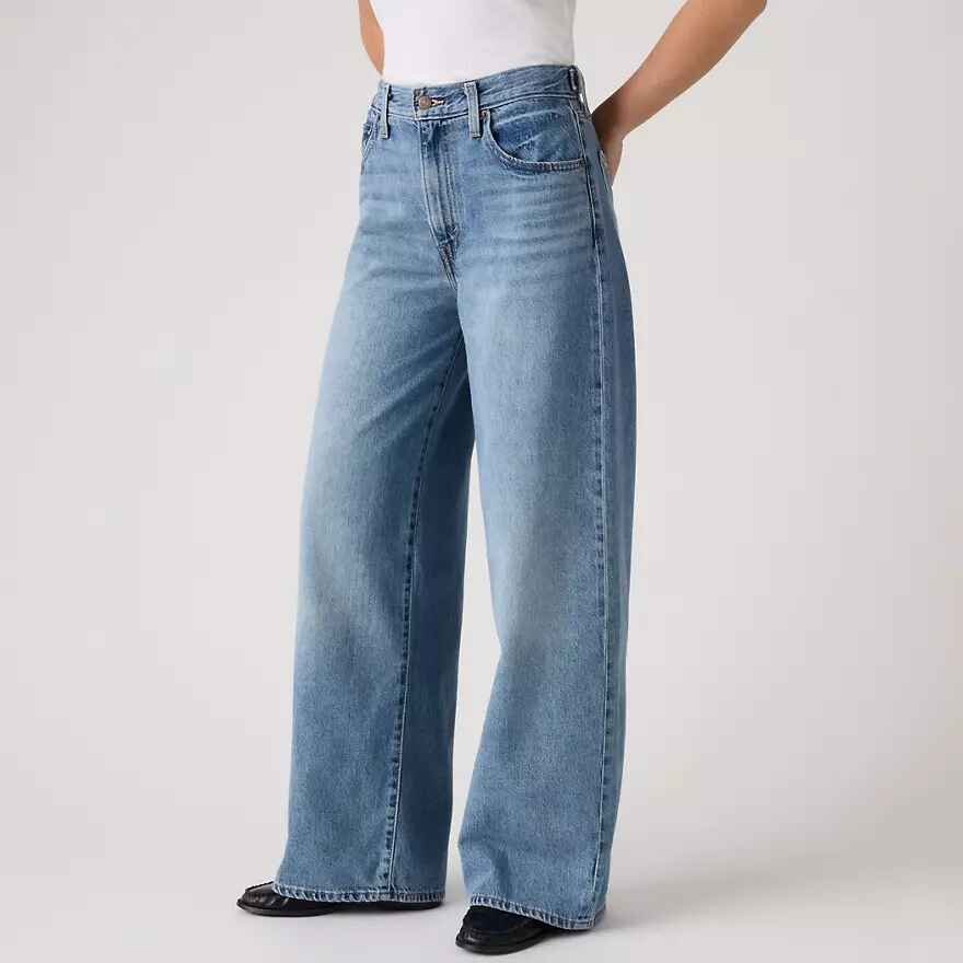 Lightweight Cinch Wide Leg Jeans