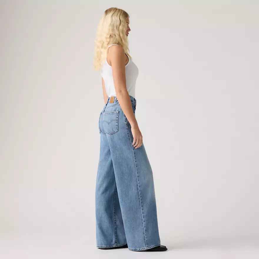 Lightweight Cinch Wide Leg Jeans