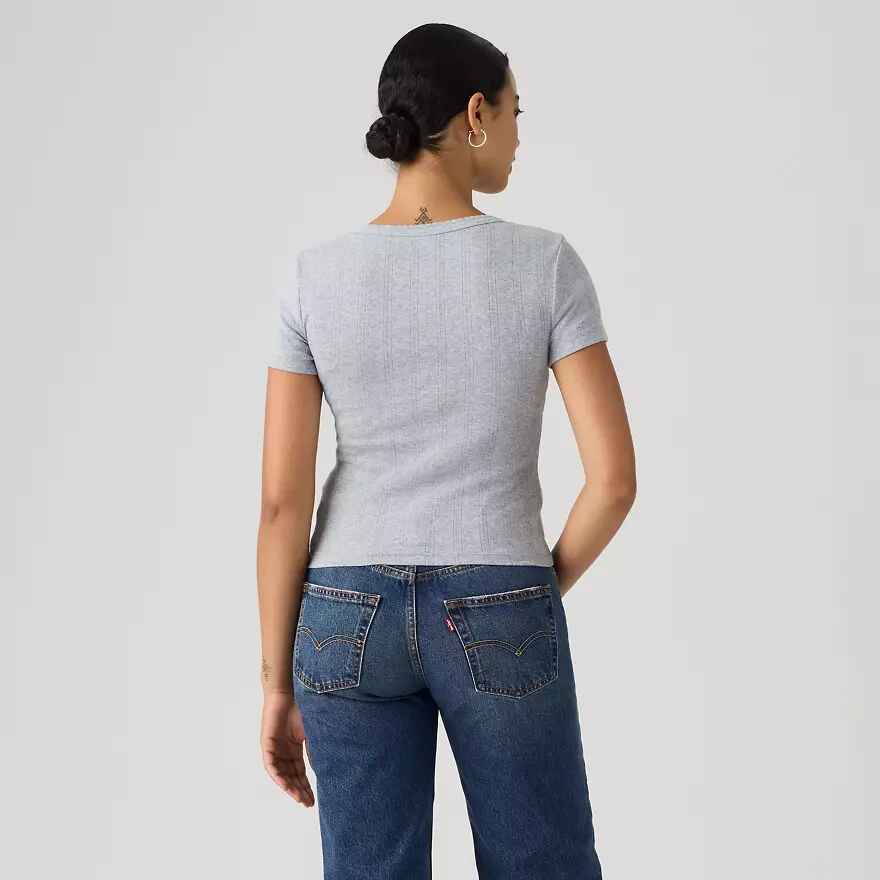 Dry Goods Pointelle Short-sleeve Henley