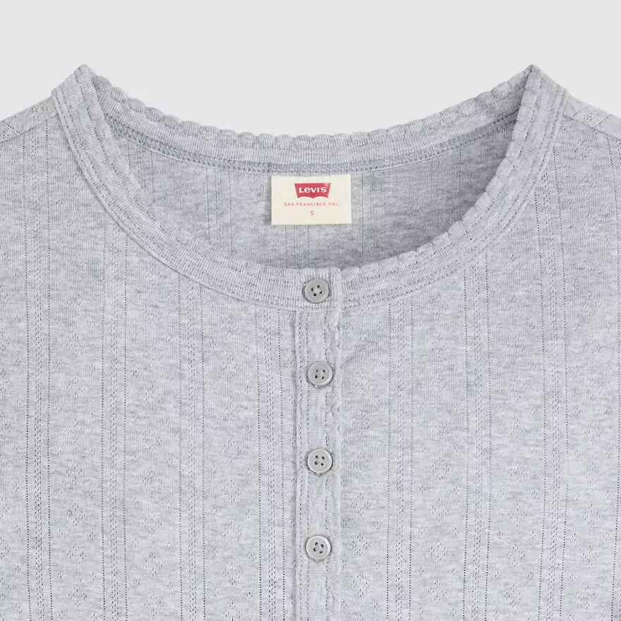 Dry Goods Pointelle Short-sleeve Henley