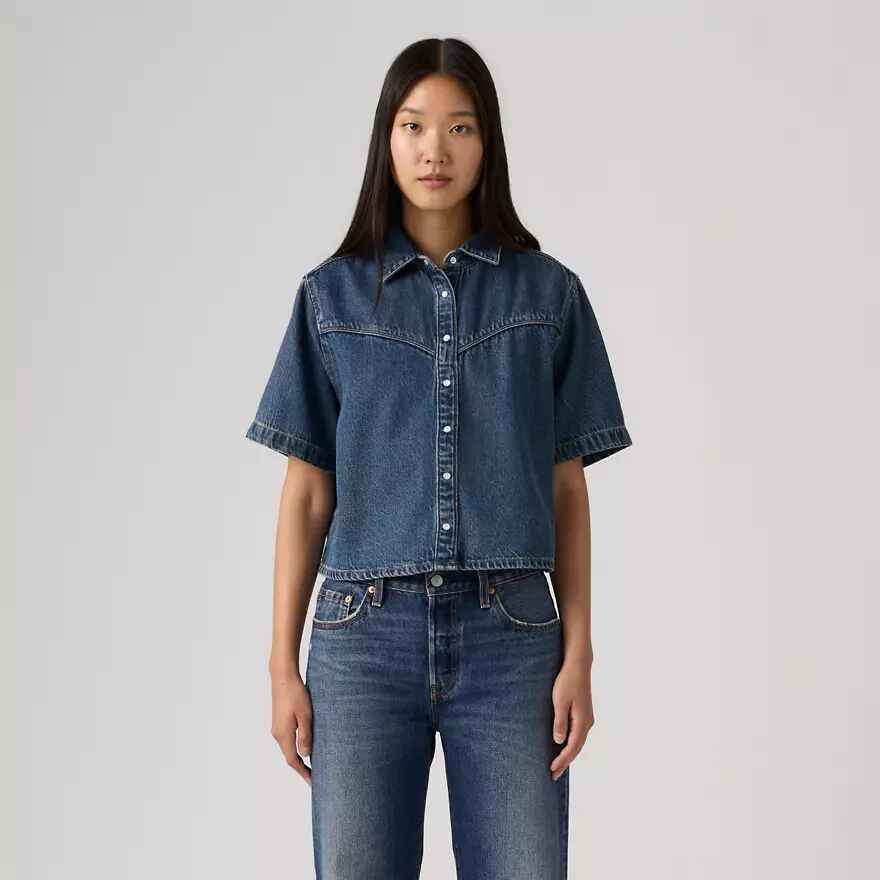 Logan Denimshirt Mit Kurzen Ärmeln