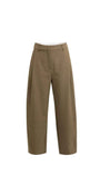 Gewebte Barrel-Leg-Hose mit Zierfalte