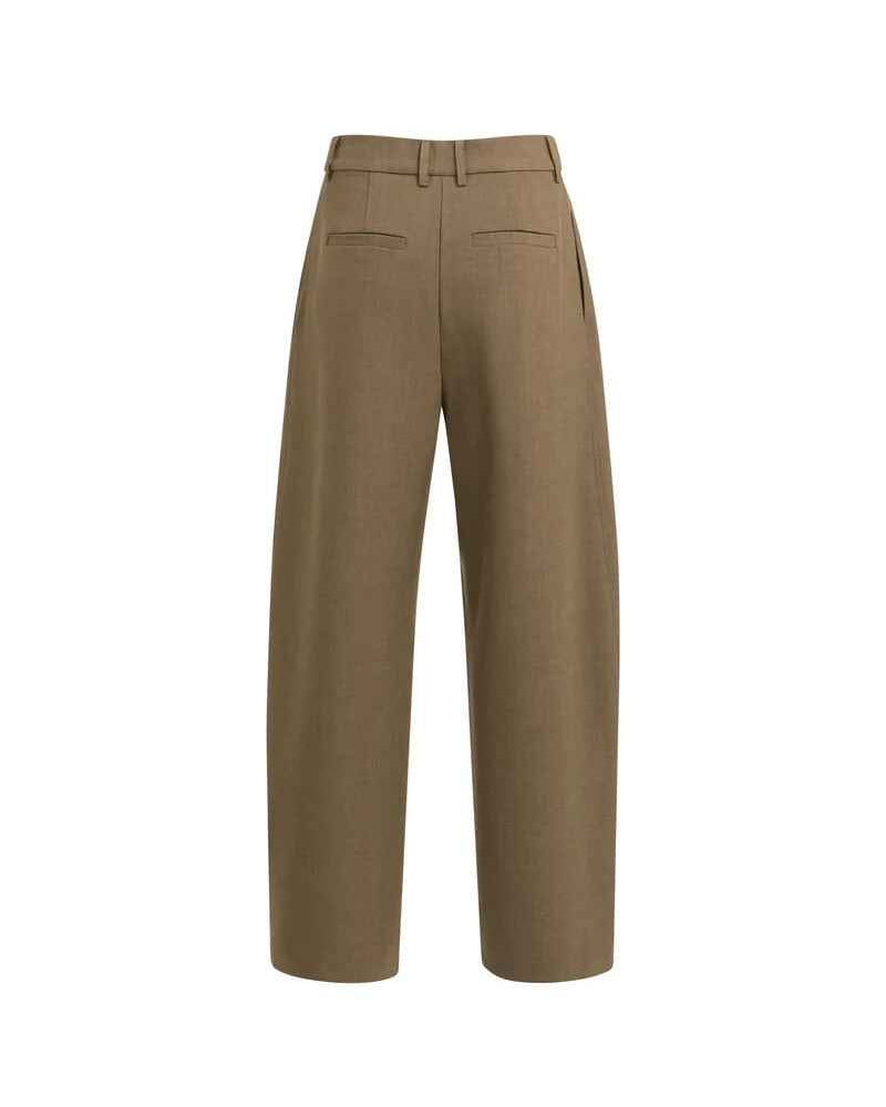 Gewebte Barrel-Leg-Hose mit Zierfalte
