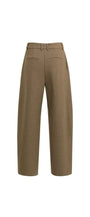 Gewebte Barrel-Leg-Hose mit Zierfalte