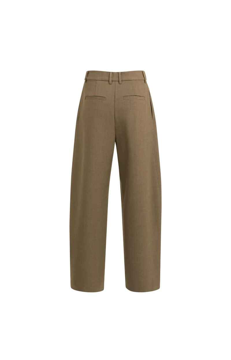 Gewebte Barrel-Leg-Hose mit Zierfalte