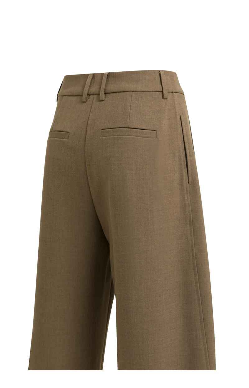 Gewebte Barrel-Leg-Hose mit Zierfalte