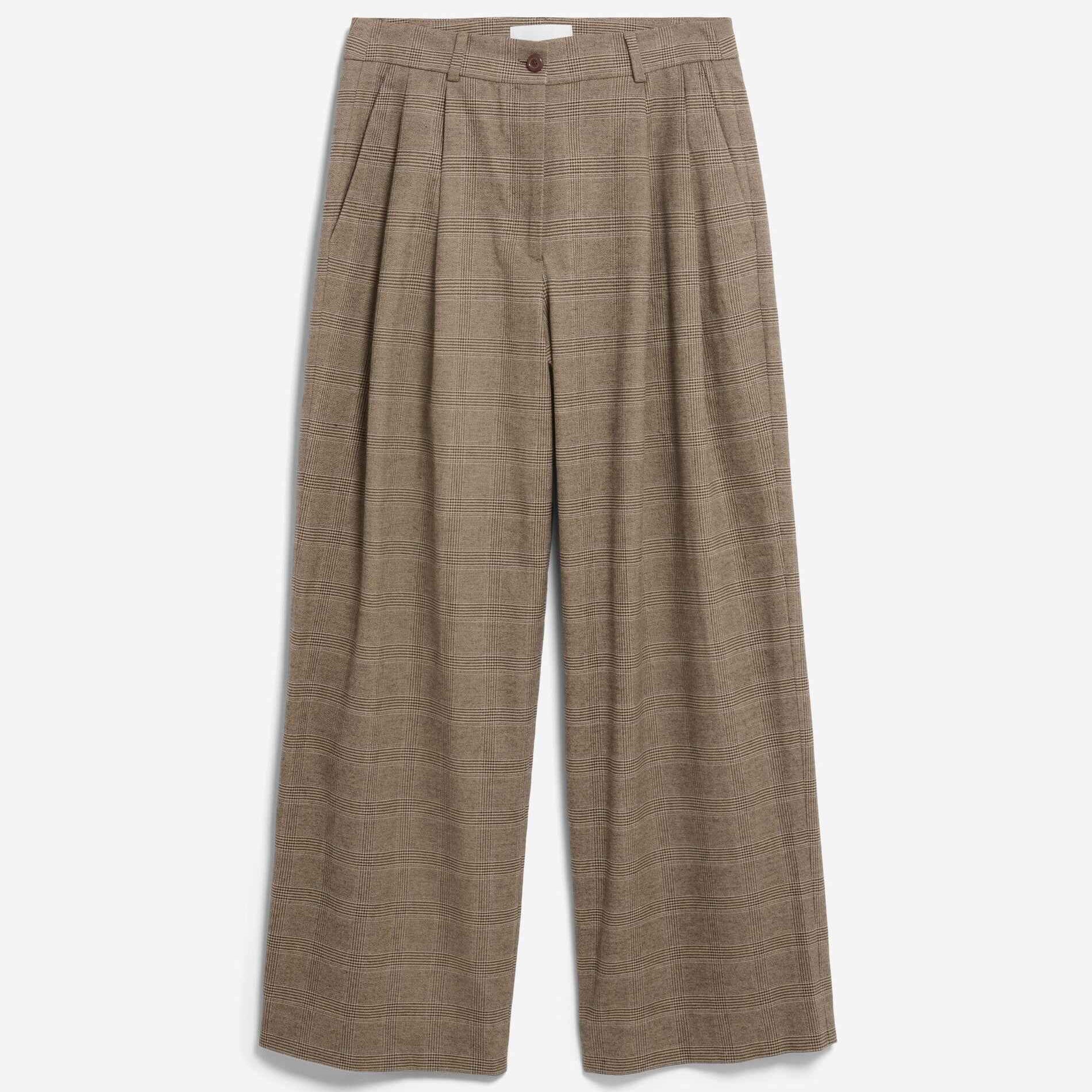 KARIERTE WIDE LEG BUNDFALTENHOSE